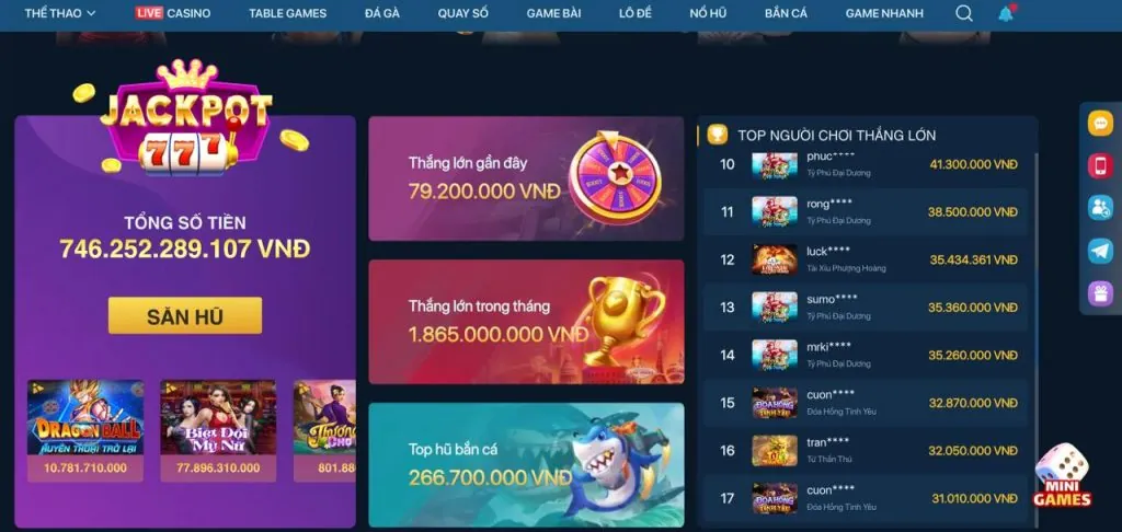 Đa dạng trò chơi trên ứng dụng luck8